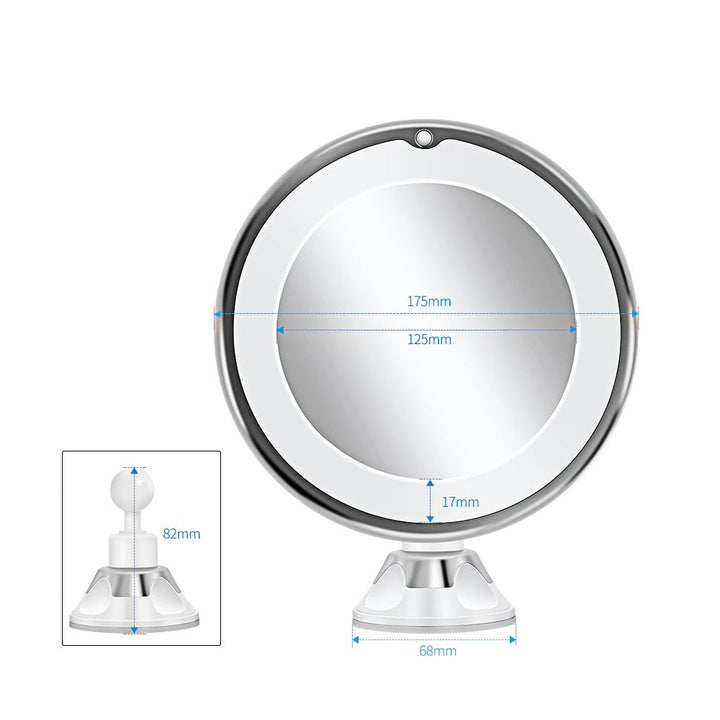 Draadloze LED-make-upspiegel met 7x en 10x vergroting en zuignap