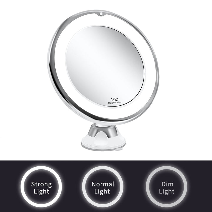 Draadloze LED-make-upspiegel met 7x en 10x vergroting en zuignap