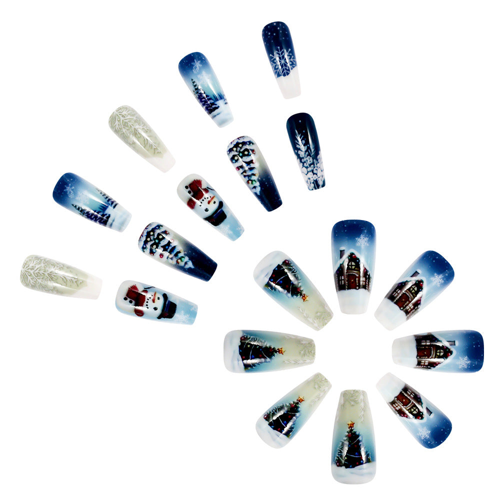 Winter – thematisch artistiek druk – op nagels bowlift