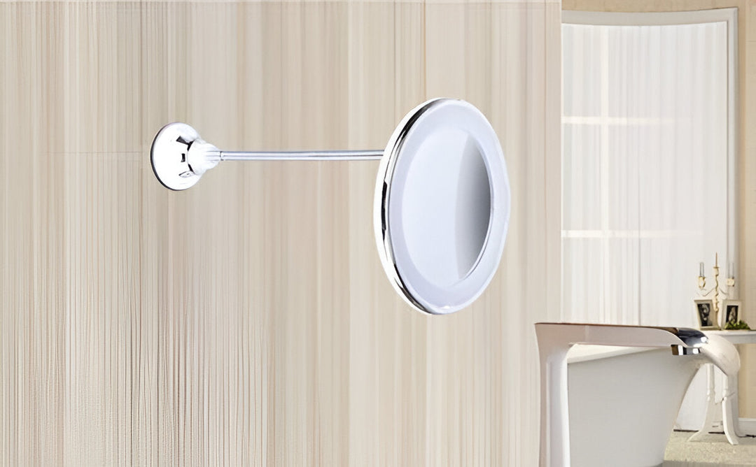 Vergrootspiegel 10x met ledlicht, zuignap en draaibare arm