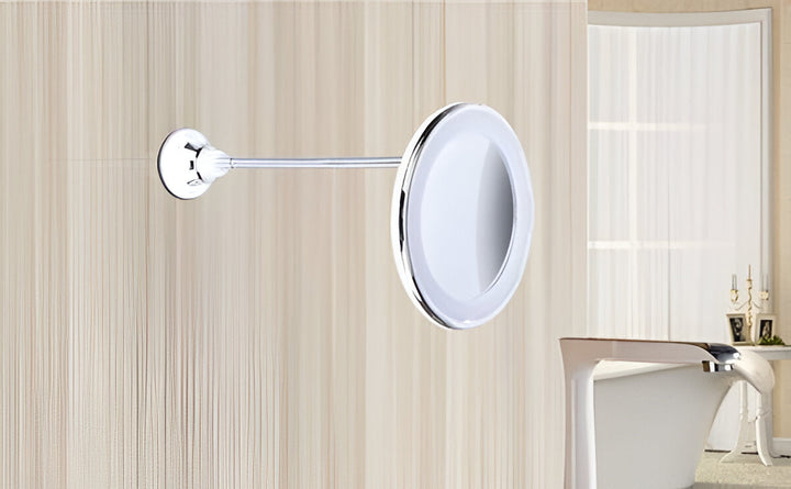 Vergrootspiegel 10x met ledlicht, zuignap en draaibare arm