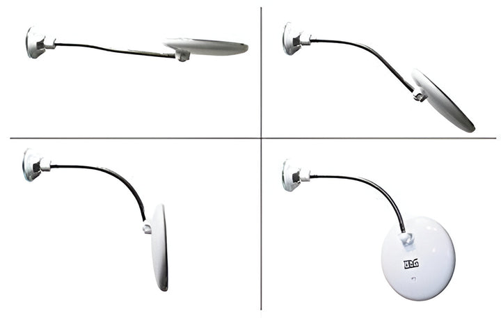 Vergrootspiegel 10x met ledlicht, zuignap en draaibare arm