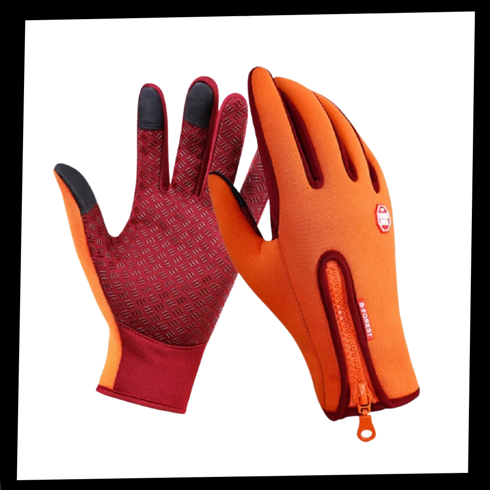 Winddichte thermohandschoenen met rits, grip en touchscreen