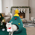 Hollevo™ Kattenmand in kerstboomvorm met knusse gesloten binnenkant