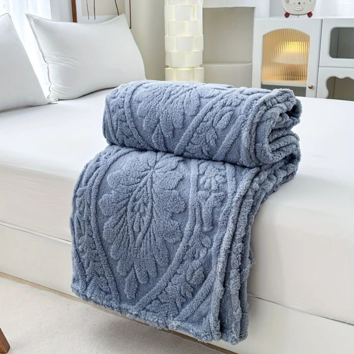 Hollevo™ Jacquard fleece plaid met geometrisch geweven patroon