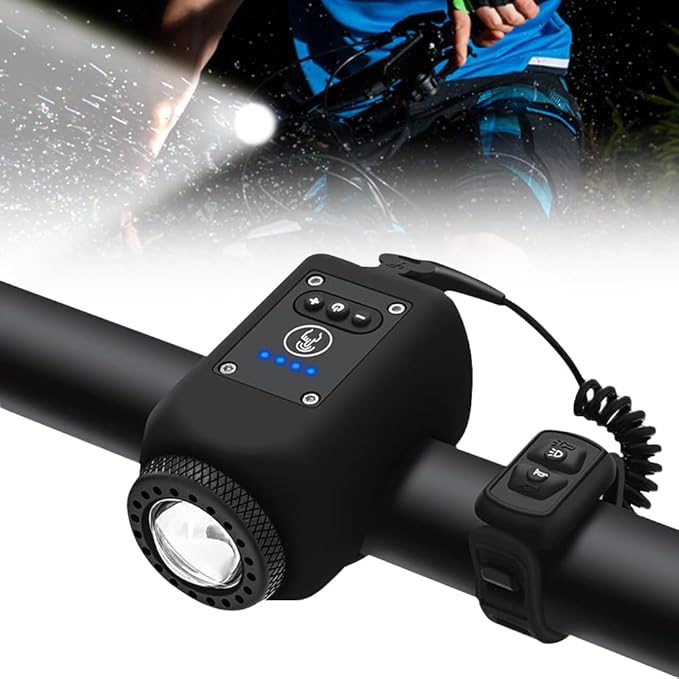 Hollevo™ Oplaadbare fietstoeter 110 dB met koplamp – 2-in-1 en waterdicht