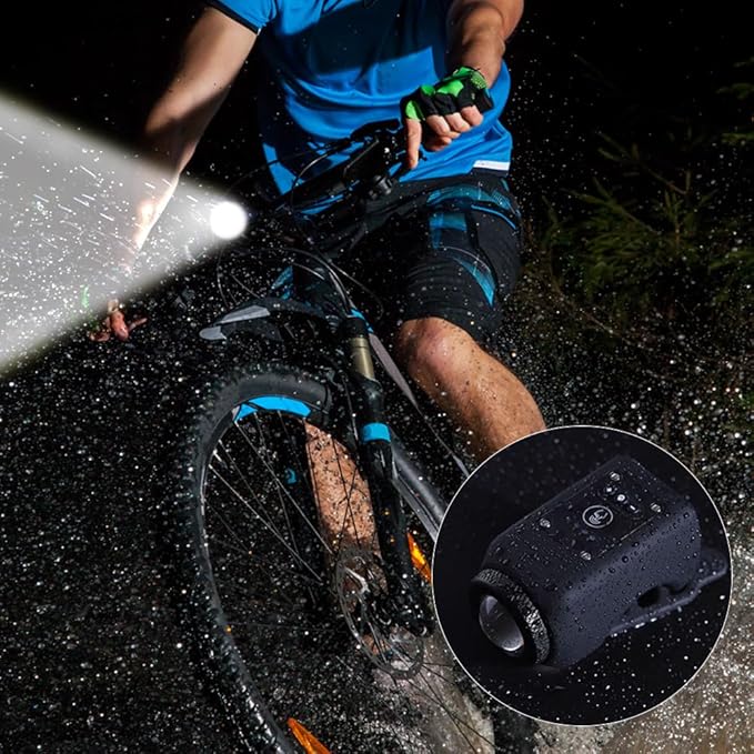 Oplaadbare fietstoeter 110 dB met koplamp – 2-in-1 en waterdicht