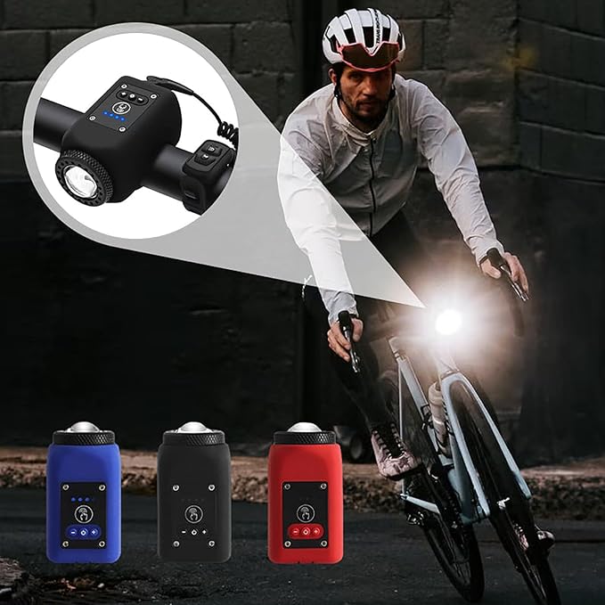 Oplaadbare fietstoeter 110 dB met koplamp – 2-in-1 en waterdicht