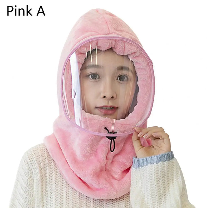 Warme fleece muts met gezichtsbescherming en nekwarmer