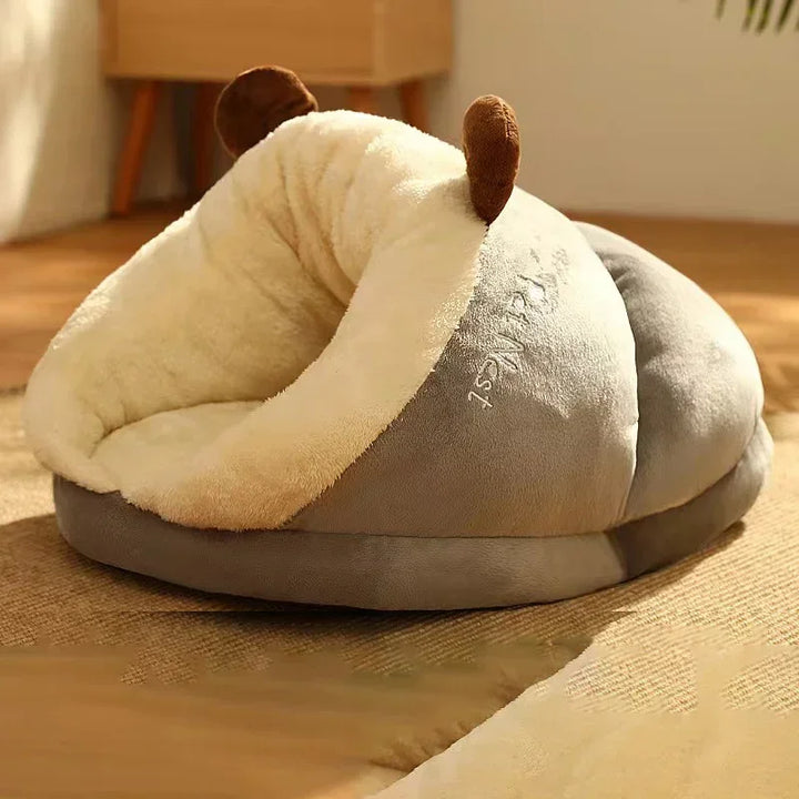 Hondenmand in pantoffelvorm van zachte fleece