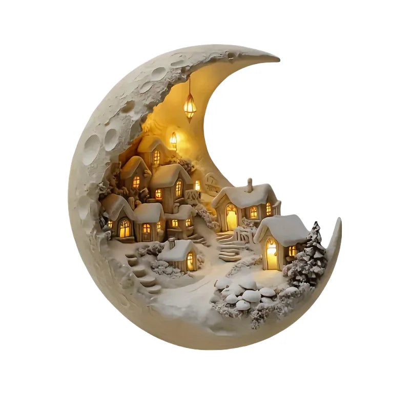 Maan winter stad decoratie