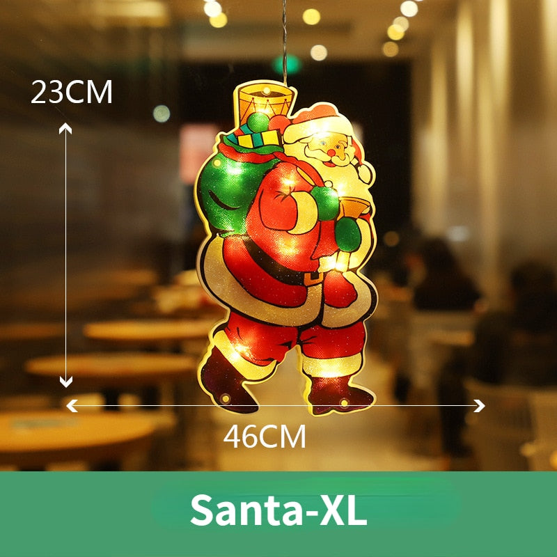 Hollevo™ Kerstlamp op batterijen om in het raam te hangen met knipperstand