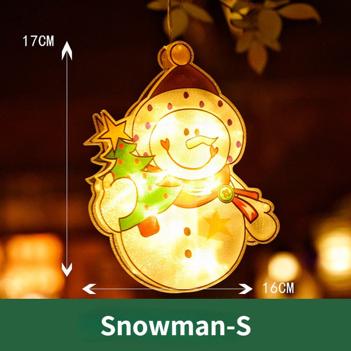 Hollevo™ Kerstlamp op batterijen om in het raam te hangen met knipperstand