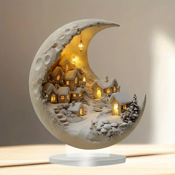 Maan winter stad decoratie