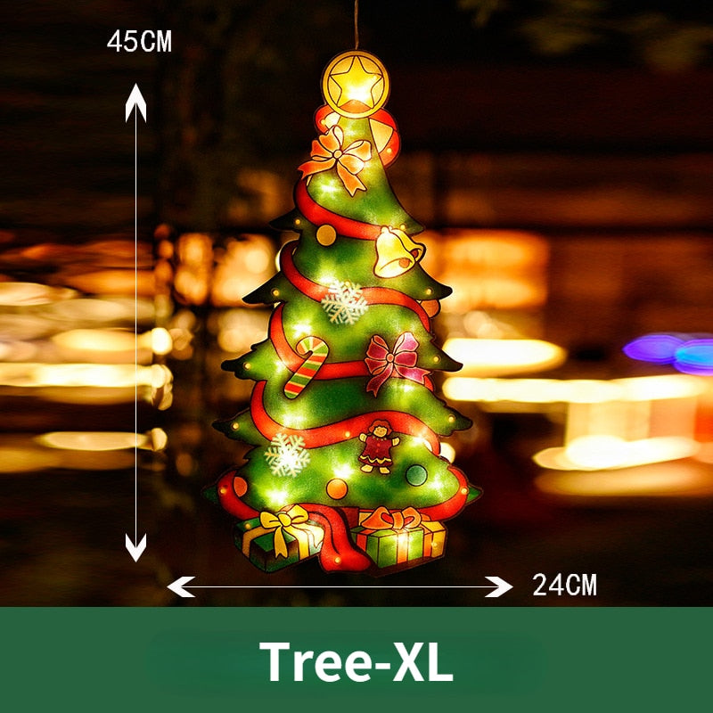 Hollevo™ Kerstlamp op batterijen om in het raam te hangen met knipperstand