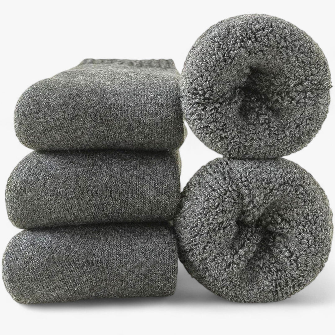 Thermosokken van wol en kasjmier 3 paar met fleece lusjes