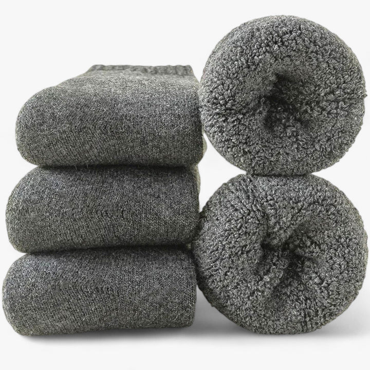 Thermosokken van wol en kasjmier 3 paar met fleece lusjes