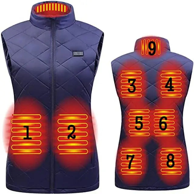 Hollevo™ Verwarmde bodywarmer dames met USB en drie standen