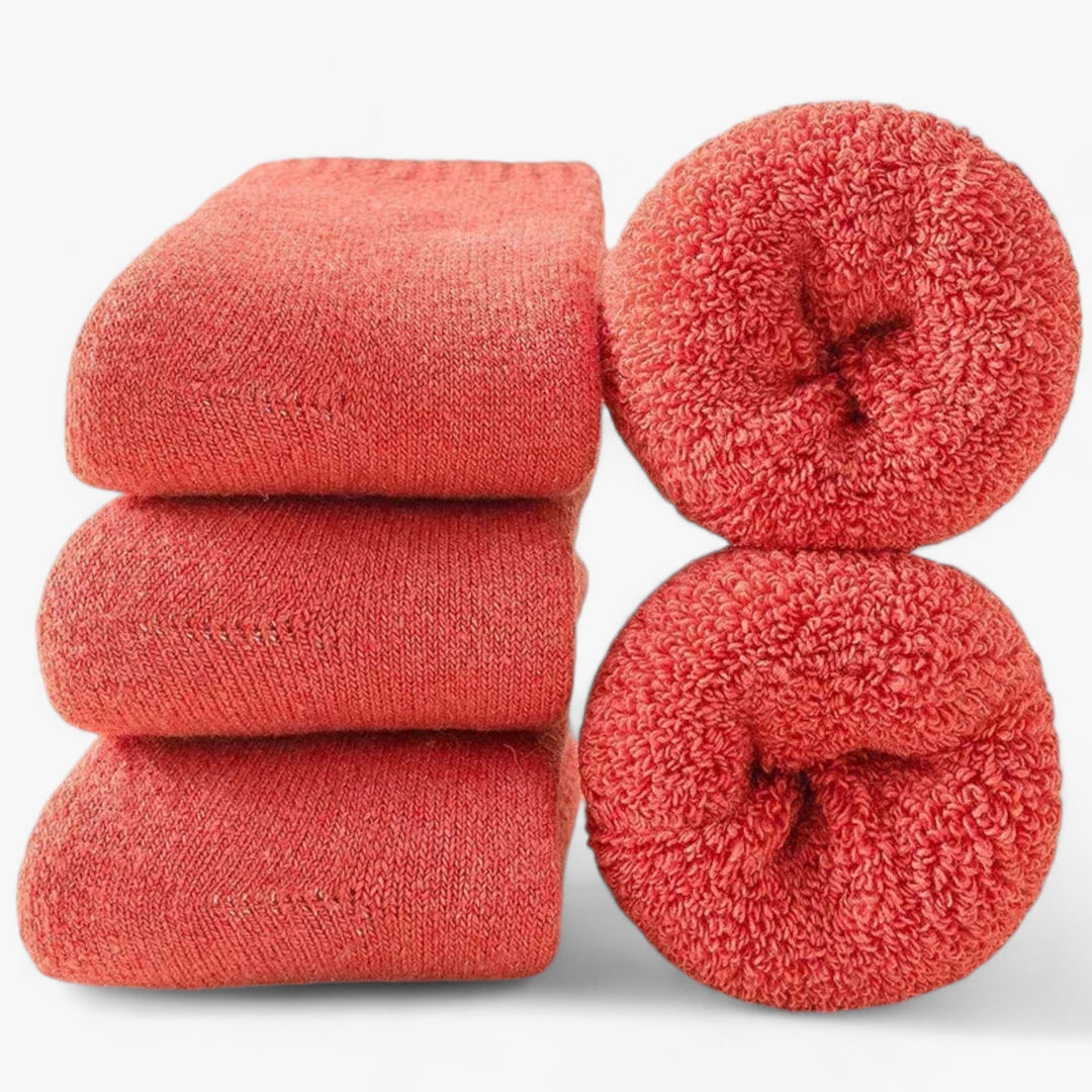 Thermosokken van wol en kasjmier 3 paar met fleece lusjes