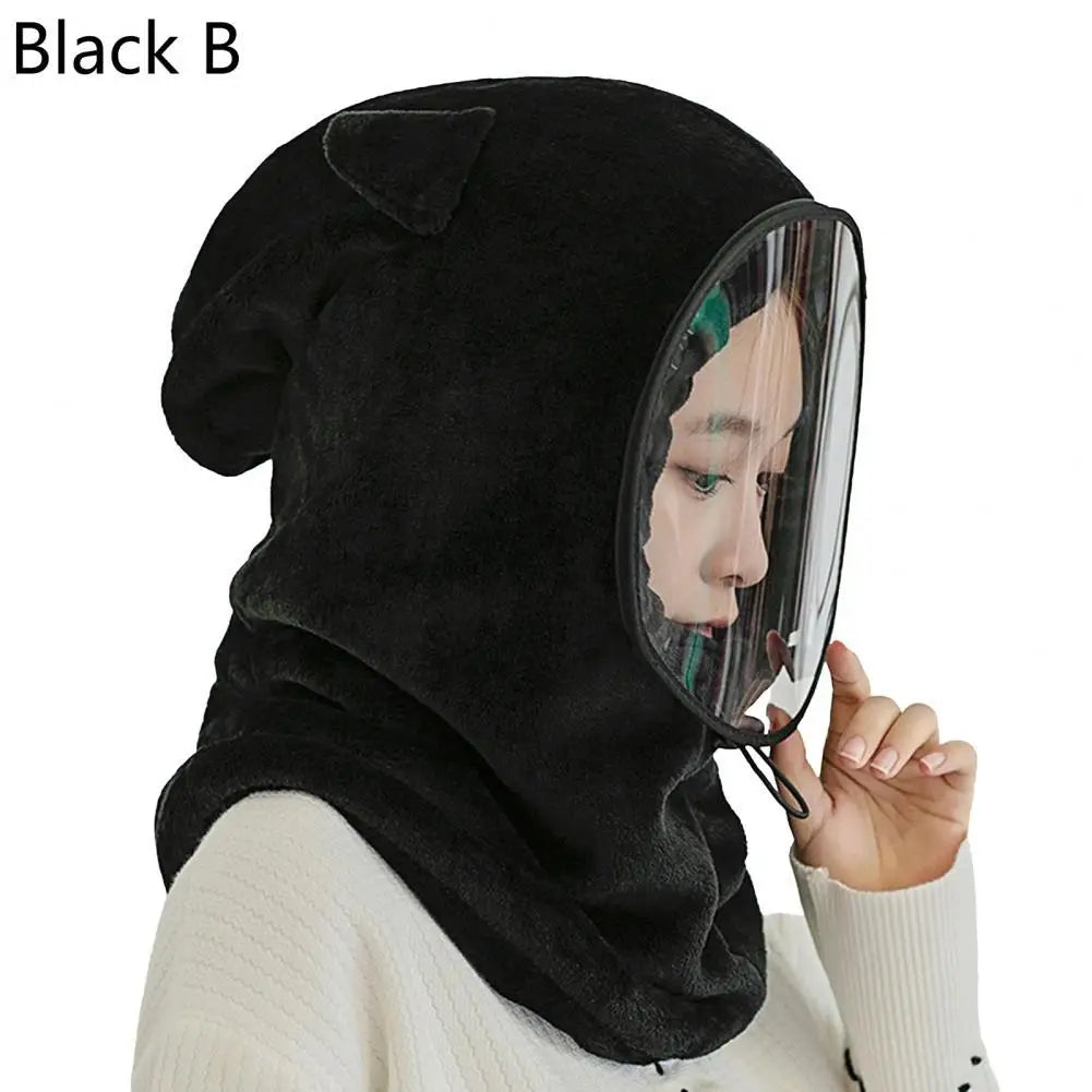 Warme fleece muts met gezichtsbescherming en nekwarmer