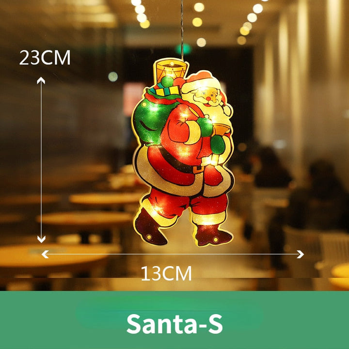 Hollevo™ Kerstlamp op batterijen om in het raam te hangen met knipperstand