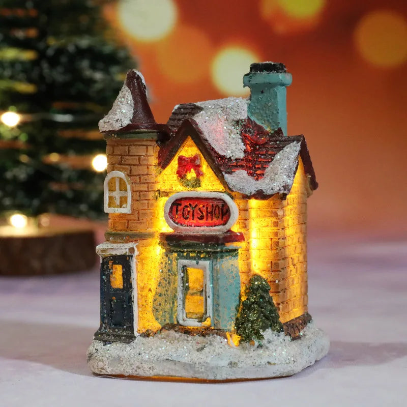 Verlicht kersthuisje met led en besneeuwd dak voor je kerstdorp