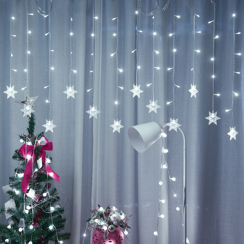 Hollevo™ Ledsnoer met sneeuwvlokken voor je kerstboom en raam