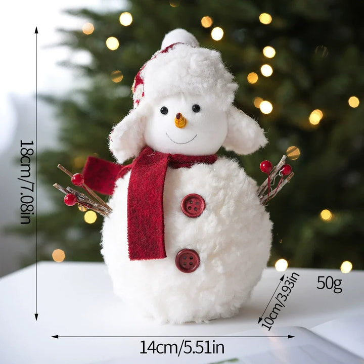 Hollevo™ Pluche gebreide sneeuwpop met warme handgemaakte look