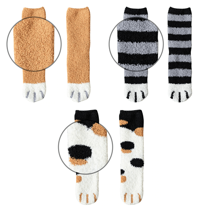 Knusse kattenpootjes sokken van zachte coral fleece, one size