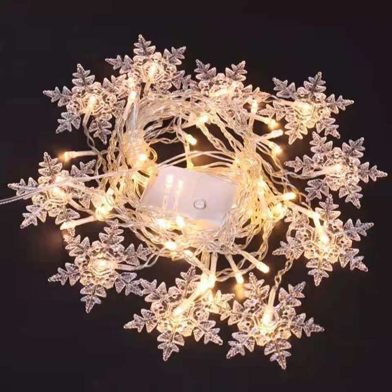 Hollevo™ Ledsnoer met sneeuwvlokken voor je kerstboom en raam