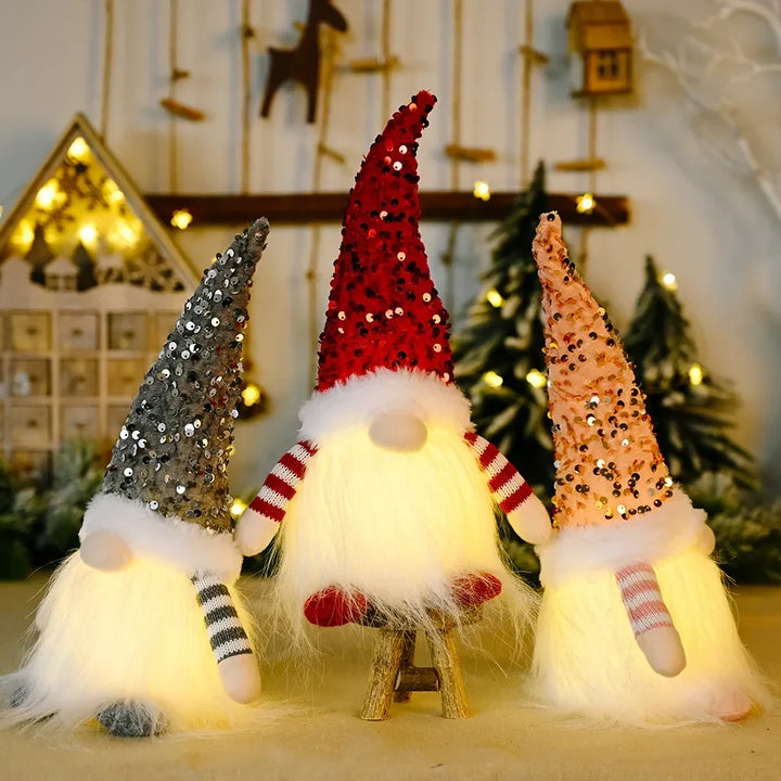 Lichtgevende kerstkabouter met warmwitte LED-gloed