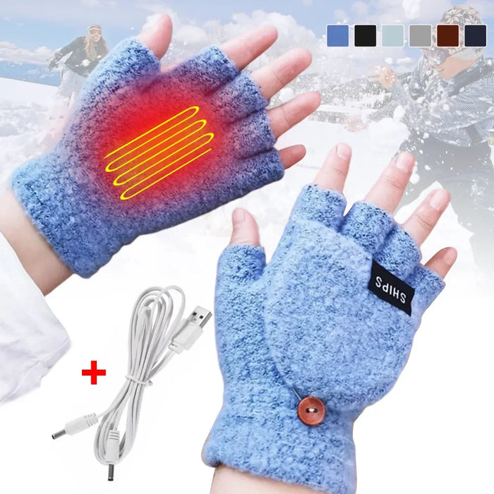 Hollevo™ Oplaadbare gebreide verwarmde handschoenen met 3 standen
