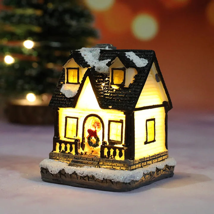 Verlicht kersthuisje met led en besneeuwd dak voor je kerstdorp