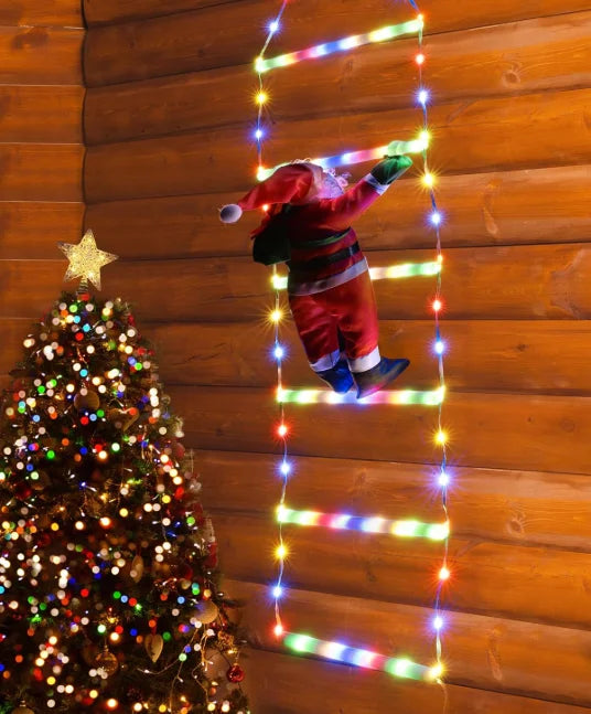 Winter licht | LED kerstdecoratie | klimmen kerstman met ladder | 1.5 m / 3 m | 8 licht standen | USB