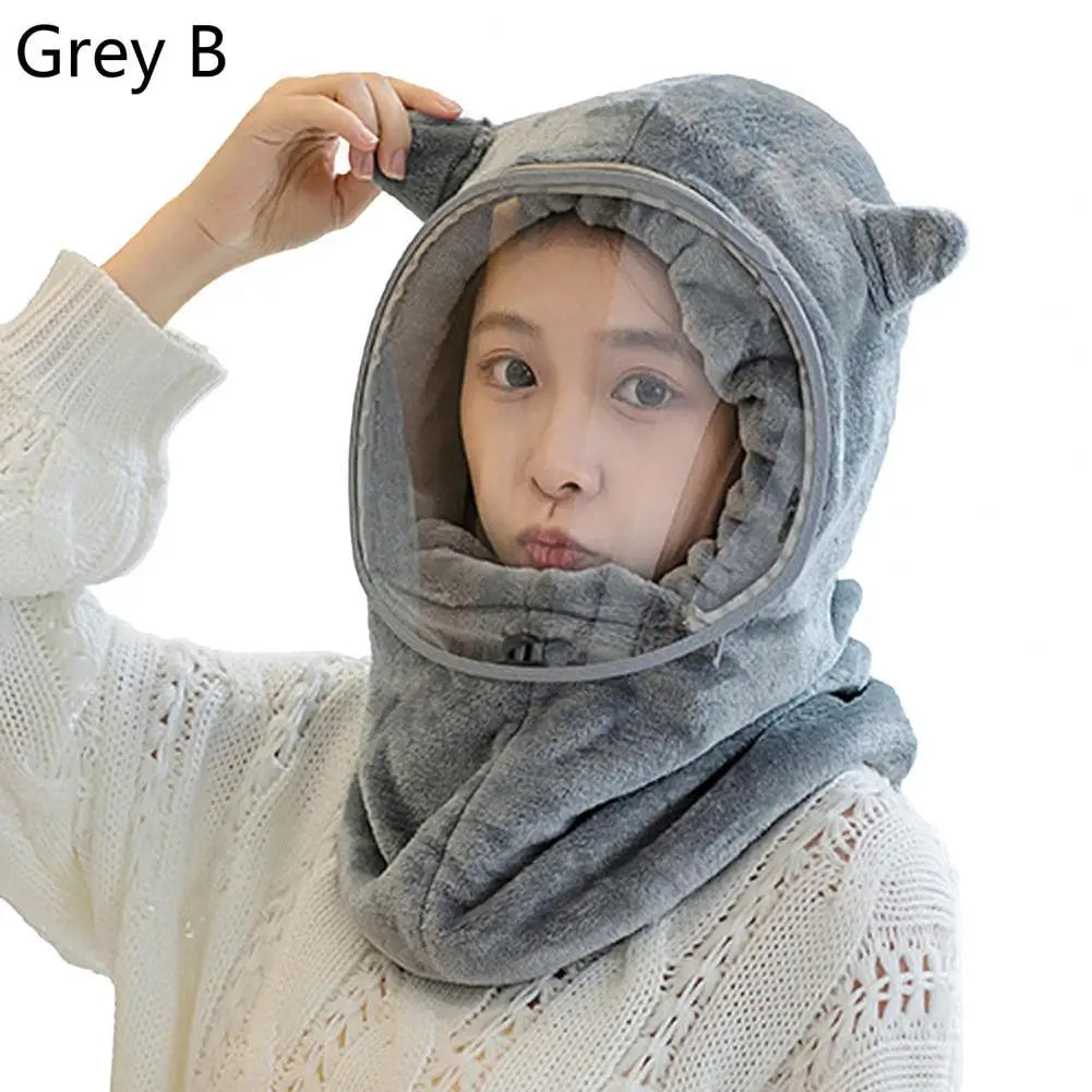 Warme fleece muts met gezichtsbescherming en nekwarmer