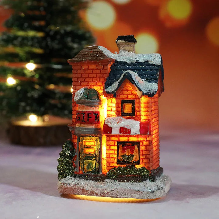 Verlicht kersthuisje met led en besneeuwd dak voor je kerstdorp
