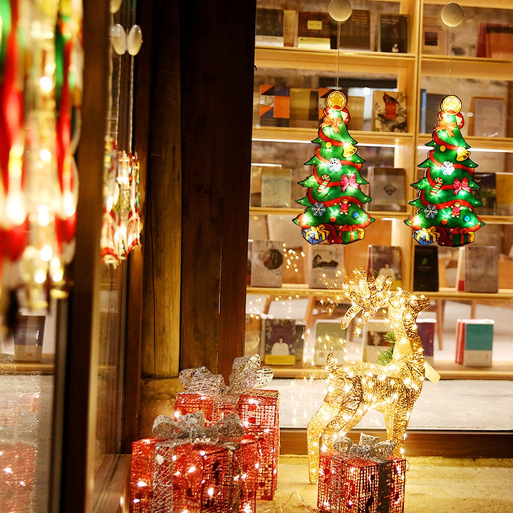 Hollevo™ Kerstlamp op batterijen om in het raam te hangen met knipperstand