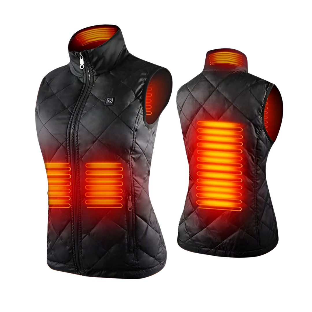 Hollevo™ Verwarmde bodywarmer dames met dubbele bediening en 9 zones