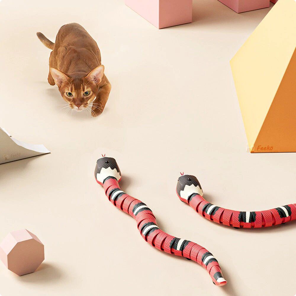 Interactieve slang kattenspeeltje met slimme sensor