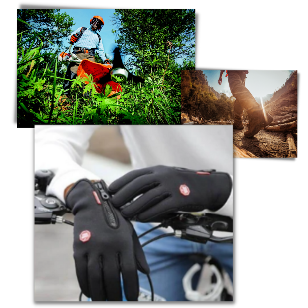 Winddichte thermohandschoenen met rits, grip en touchscreen