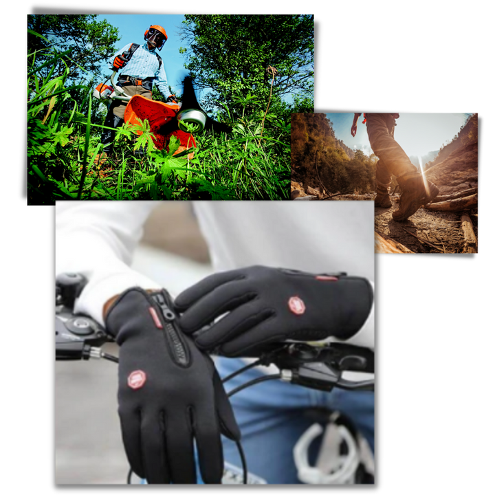 Winddichte thermohandschoenen met rits, grip en touchscreen