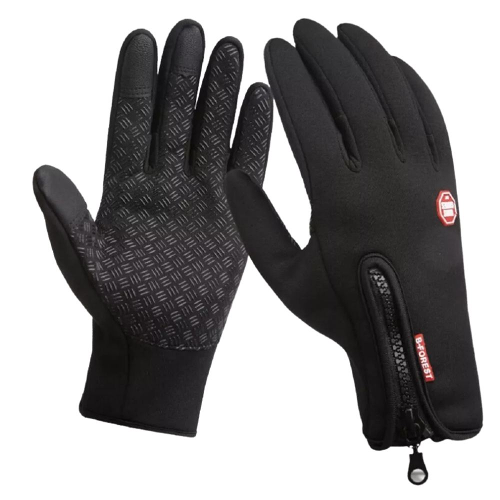 Winddichte thermohandschoenen met rits, grip en touchscreen