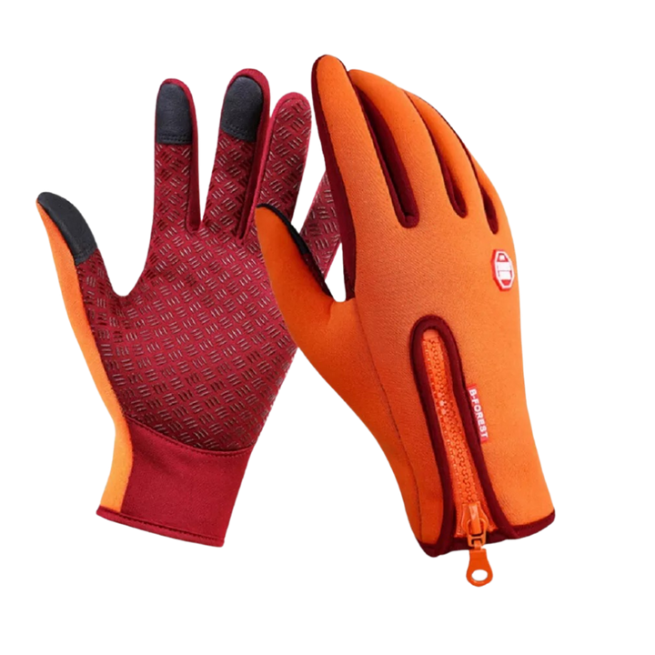 Winddichte thermohandschoenen met rits, grip en touchscreen