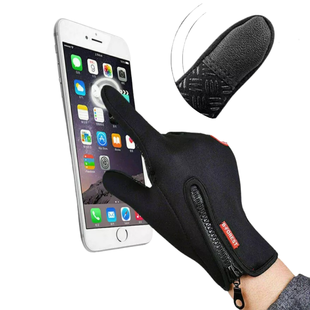 Winddichte thermohandschoenen met rits, grip en touchscreen