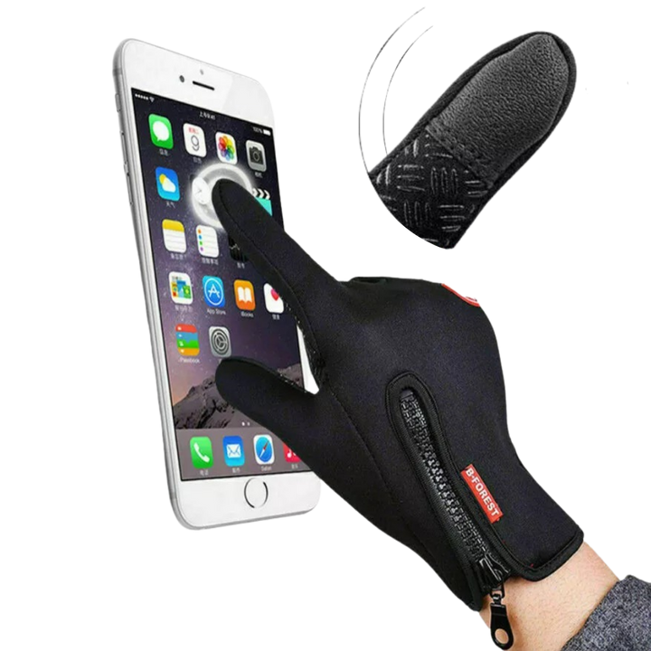 Winddichte thermohandschoenen met rits, grip en touchscreen