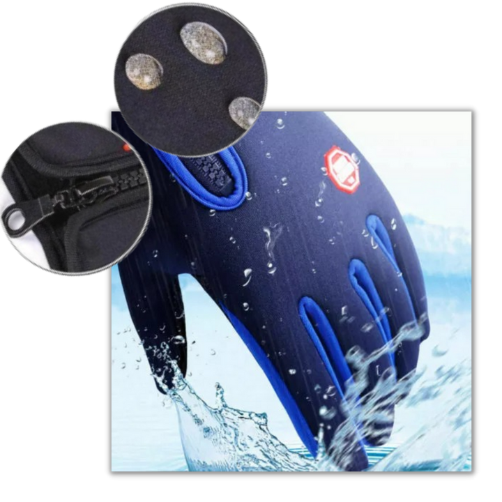 Winddichte thermohandschoenen met rits, grip en touchscreen