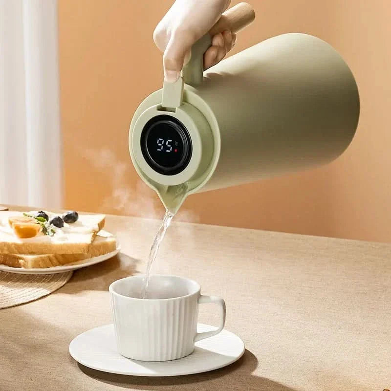 Hollevo™ Thermoskan 1 liter met temperatuurdisplay in de deksel