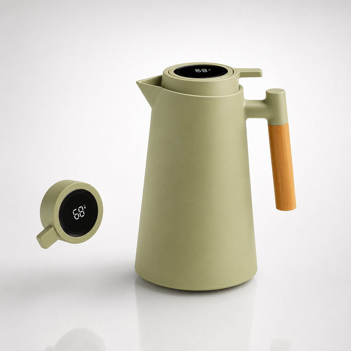 Hollevo™ Thermoskan 1 liter met temperatuurdisplay in de deksel