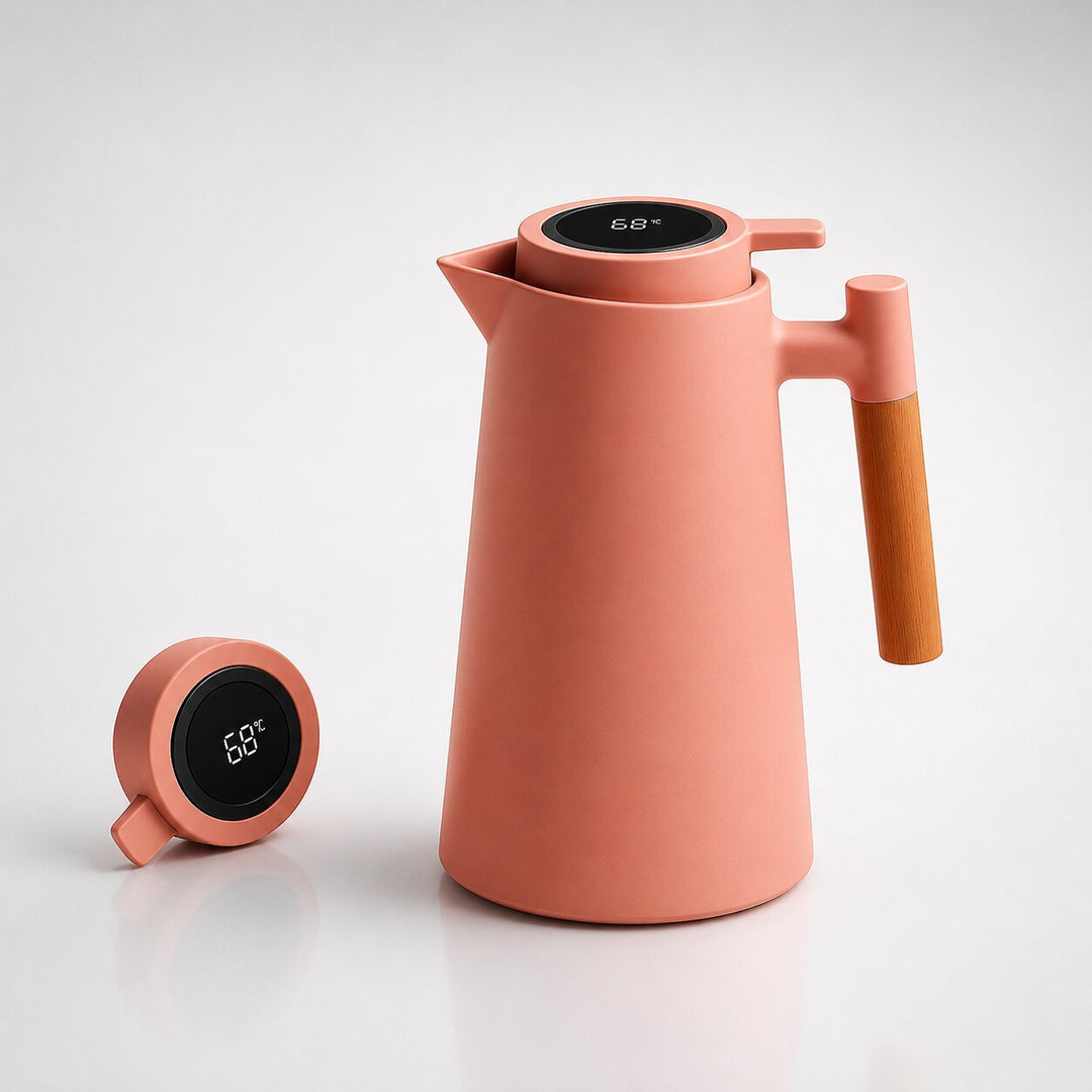 Hollevo™ Thermoskan 1 liter met temperatuurdisplay in de deksel