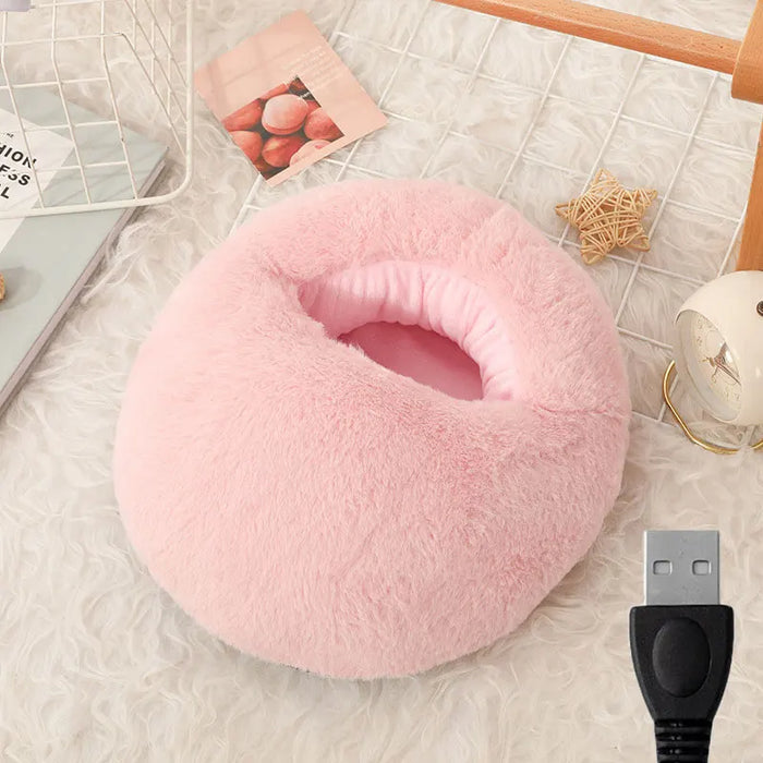 Hollevo™ Pluizige voetenwarmer met USB en dikke voering
